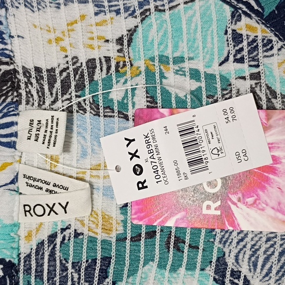 NWT Roxy Oceanview Mini Dress in Blue and White Girls Size XL - Picture 4 of 8